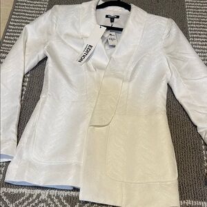 Express White Tailored Blazer with Notched Lapel